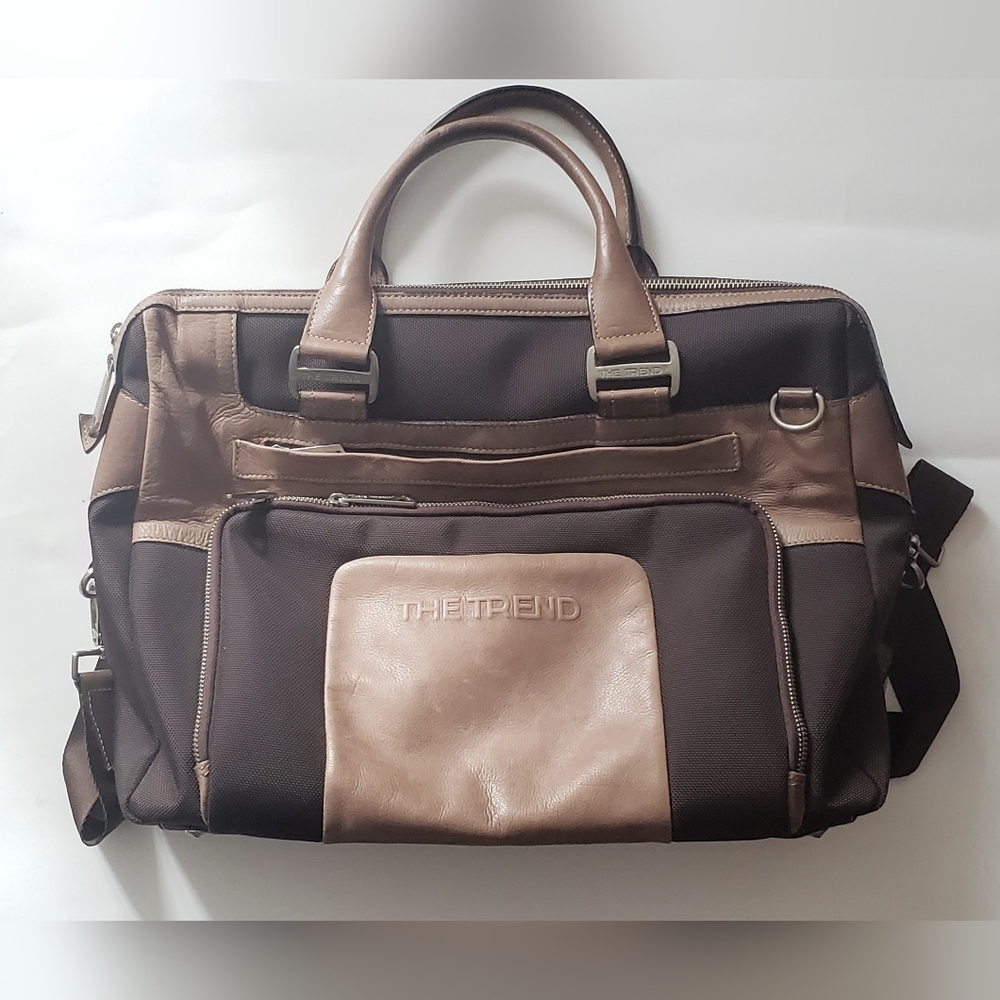 The Trend | Leather and Nylon Briefcase / Computer Bag